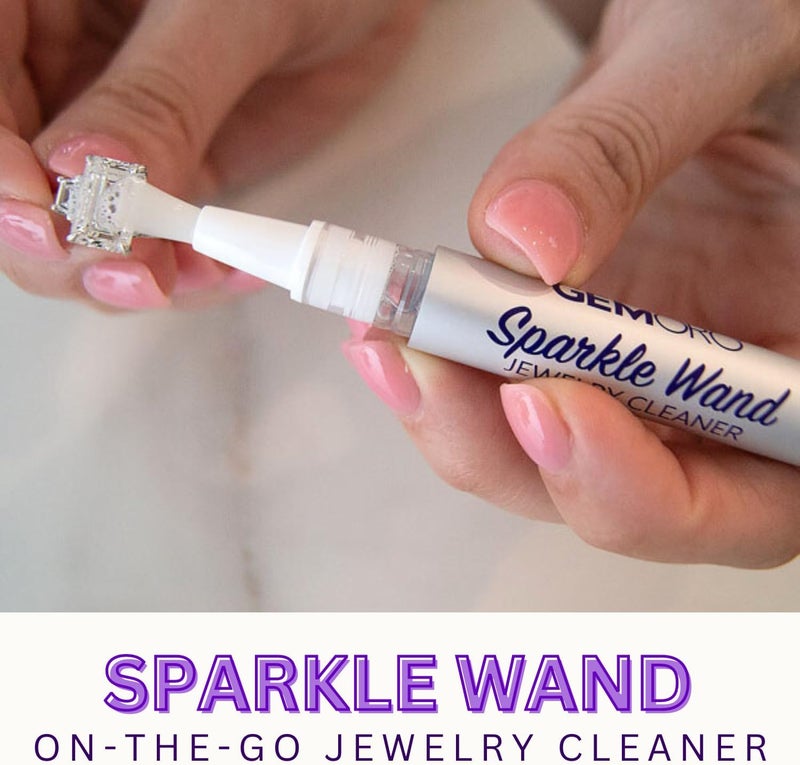 Gemoro Sparkle Wand | Jewerly Cleaner Pen for On-The-Go | Travel Size Portable Cleaning Solution for Rings & Jewelry | Safe on Diamonds, Gemstones & Moissantie with Free Microfiber Cleaning Cloth - Image 2